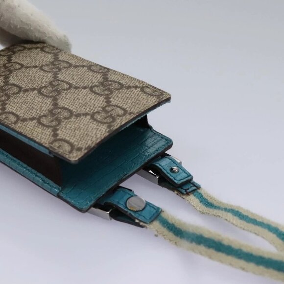 GUCCI GG Supreme Pouch PVC Leather Beige 125848 Auth 113564 - Picture 10 of 16